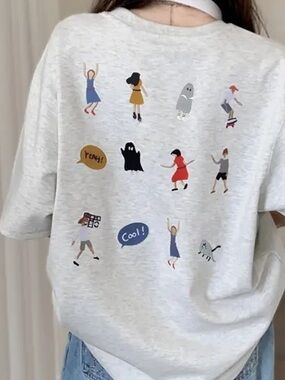 Ader Error Graphic Logo T-Shirt Gray OA Embroidered Streetwear Minimalist Cotton
